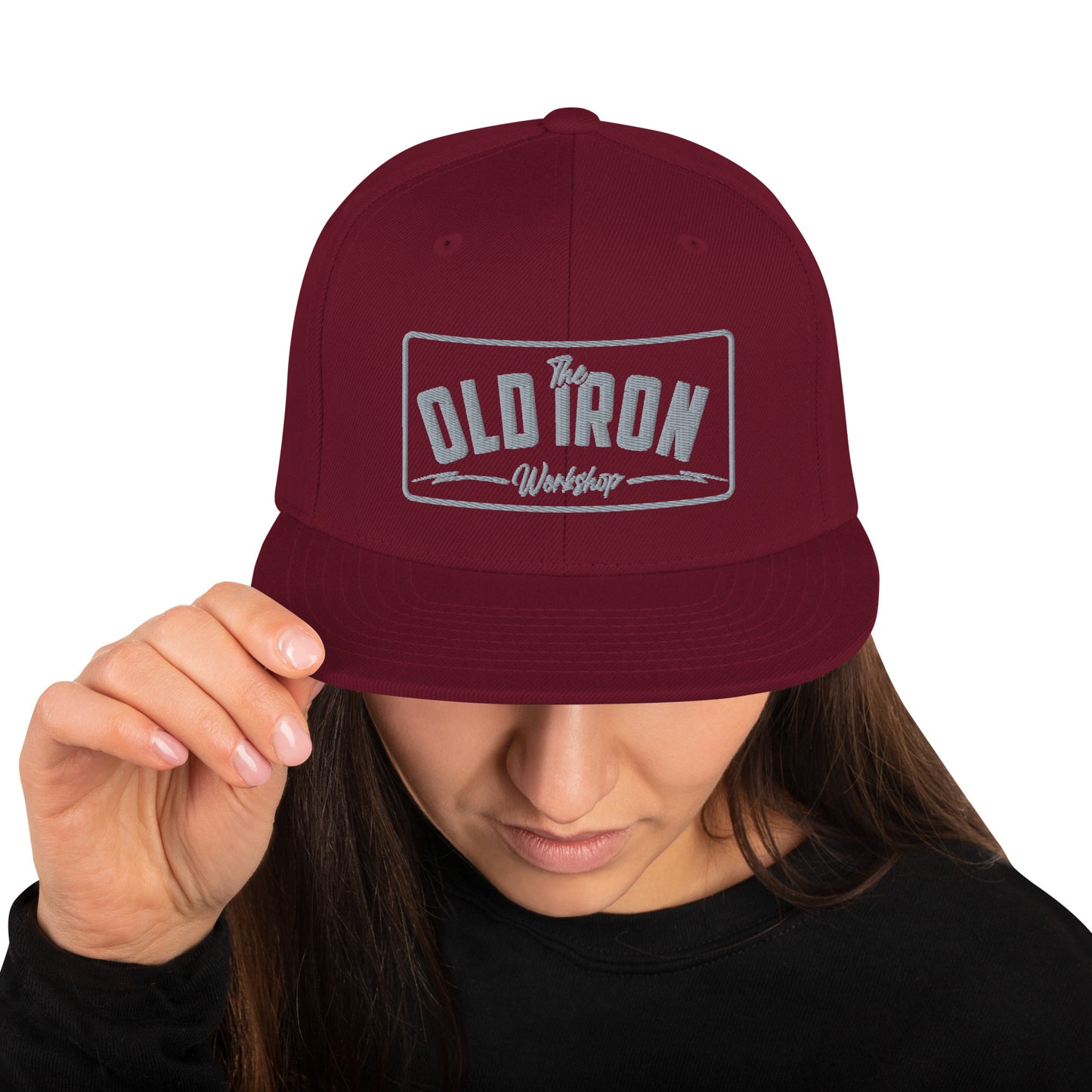 Snapback Hat to keep the sun off of the melon in Black/Maroon
