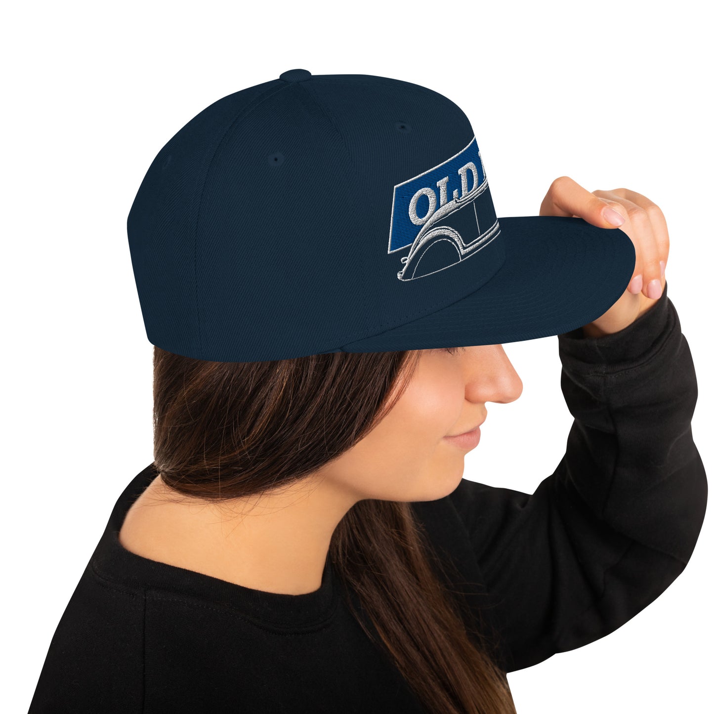 The 36 adult size navy blue flat bill hat